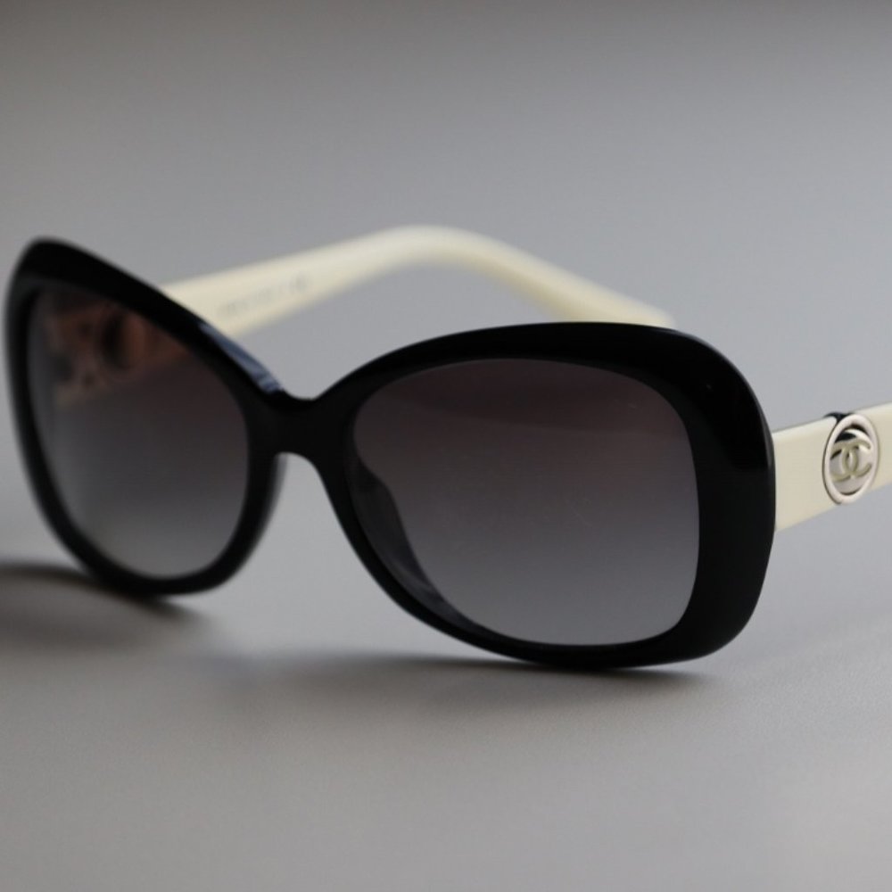 CHANEL 5148 sunglasses - Black and White - Button Collection